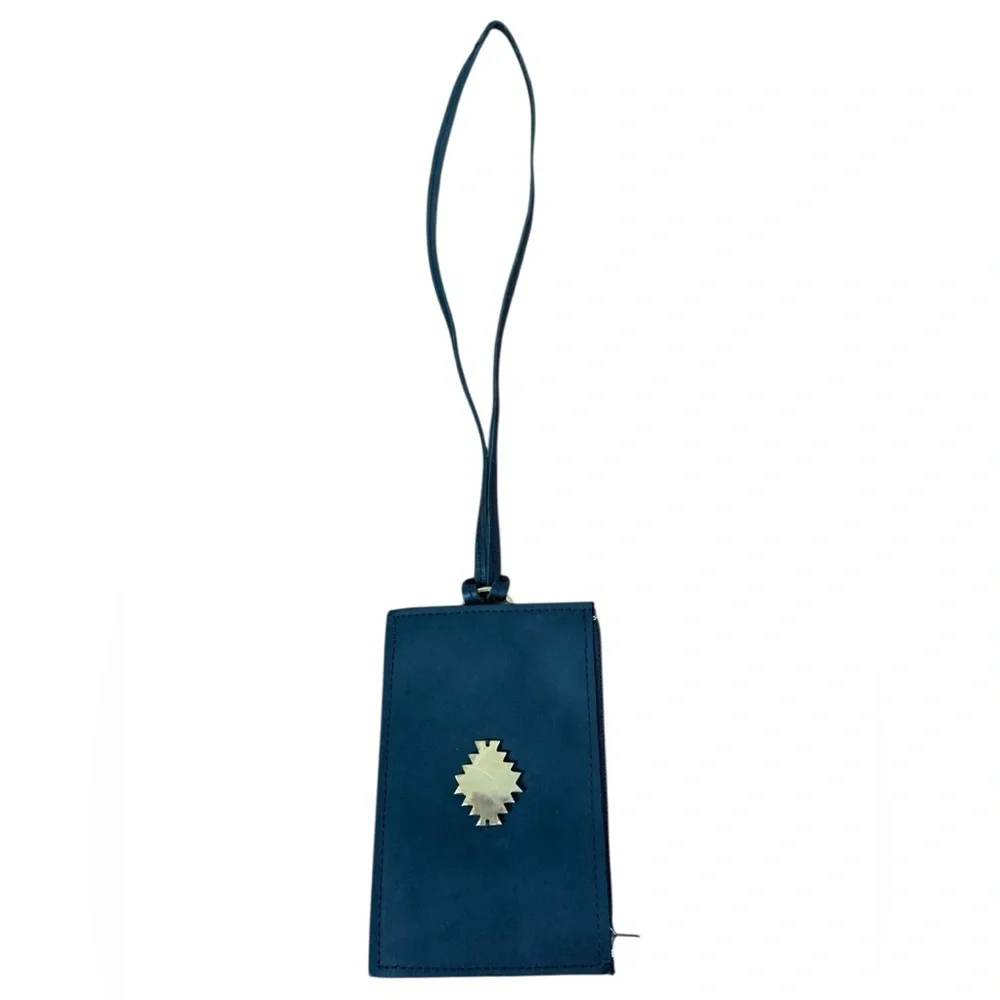 🖤 Nena & Co. Black Leather & Brass Clutch/Wristlet/Lanyard